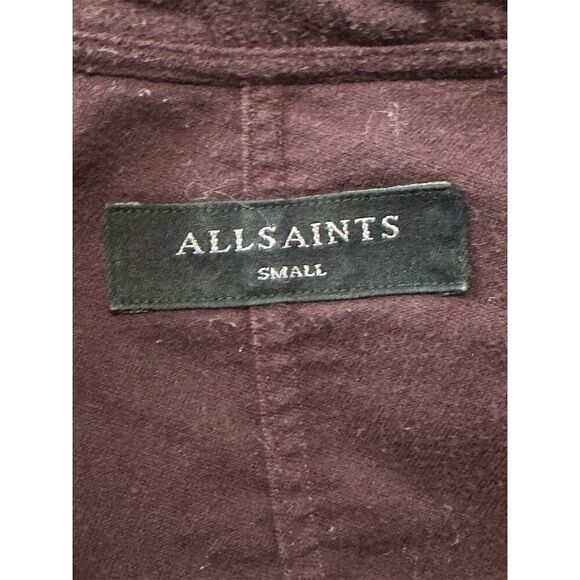 ALLSAINTS Humboldt Men’s Oxblood Red Long Sleeve Button-Up Shirt Size Cotton - Picture 13 of 13